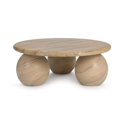 Elaria Outdoor Round Coffee Table - Beige